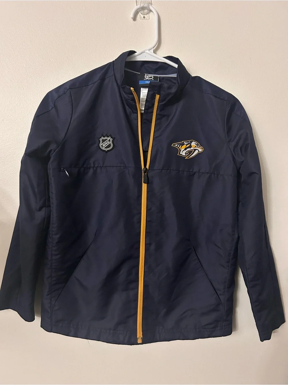 Nashville Predators Youth Jacket NHL Full Zip Lightweight Windbreaker
